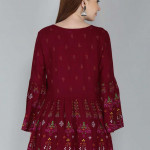 Red regular top Floral print Round Neck Tops