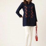 Navy blue embroidered Tunics