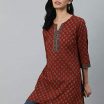 Women Maroon Printed Tunic
