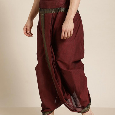 Men Solid Cotton Dhoti Pants
