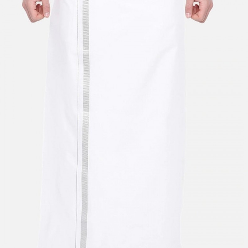 Men Pack Of 2 Solid Pure Cotton Dhotis