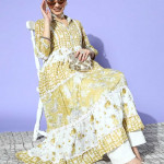 Women Olive Cotton Kurta