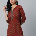 Women Maroon Printed Tunic